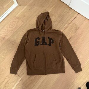 Gap Logo Brown Zip-Up Hoodie